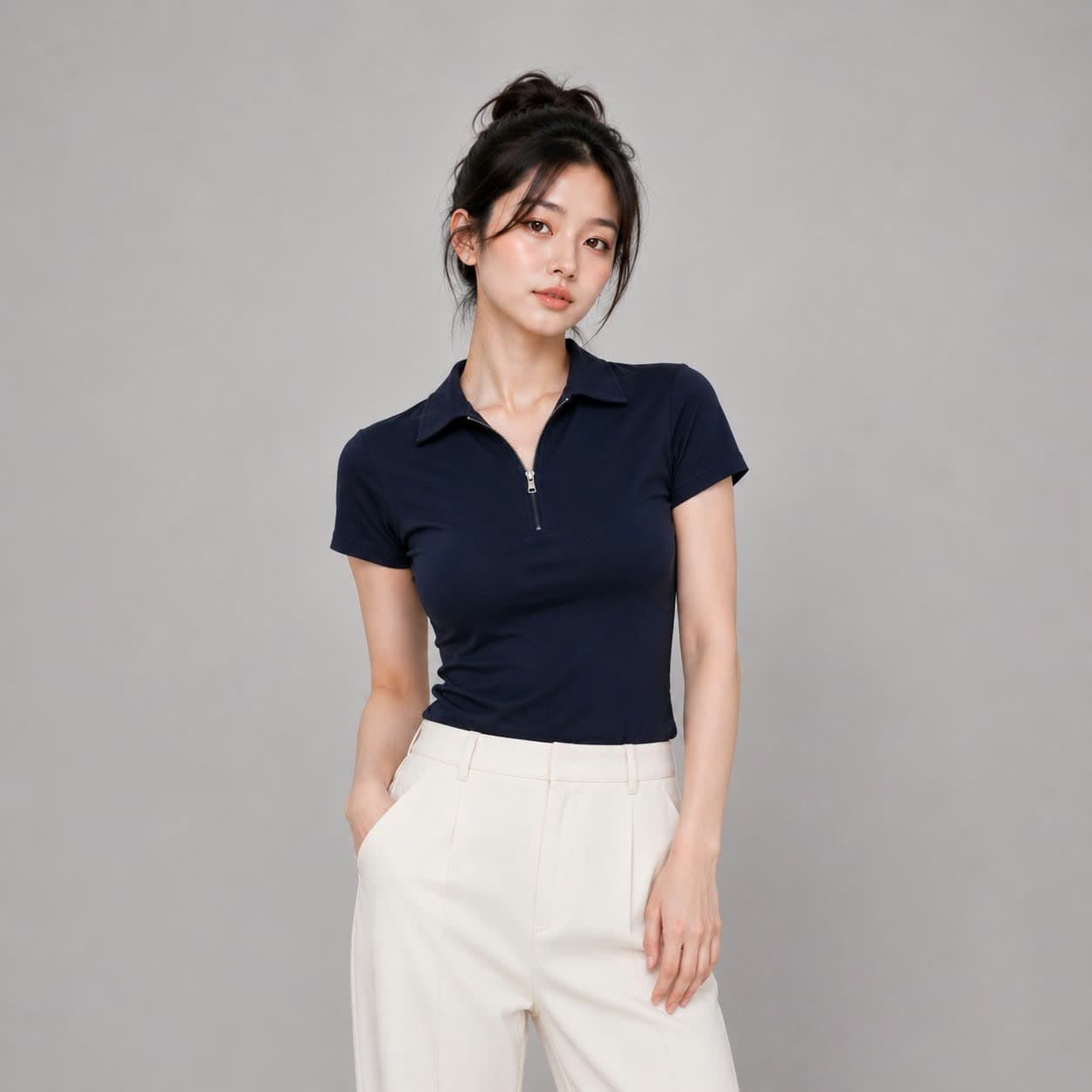 Áo Polo Zip Nữ